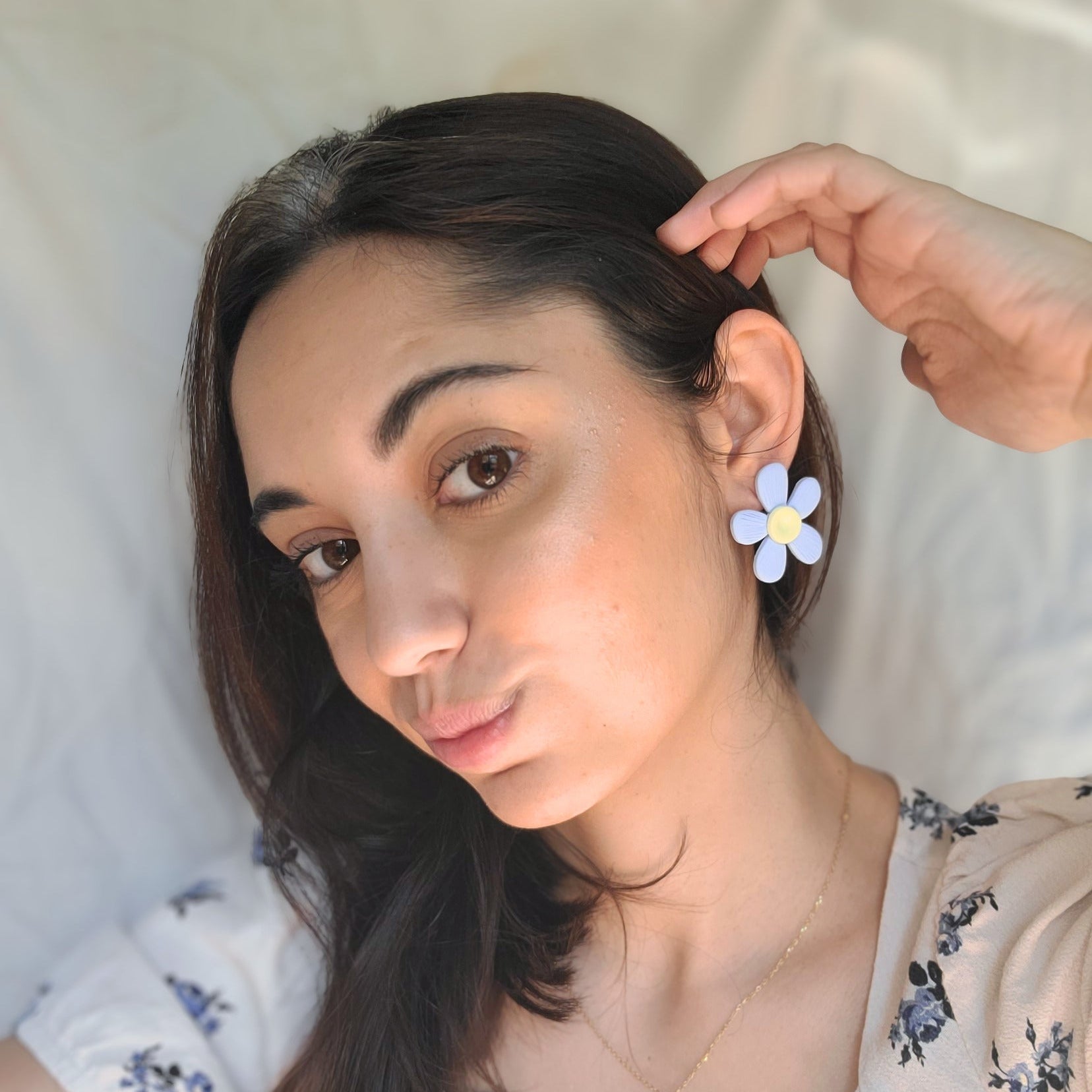 Pendientes Bloom Celeste