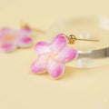 Pendientes Plumeria Rosa