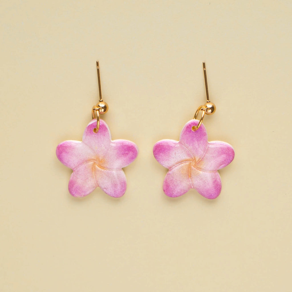 Pendientes Plumeria Rosa