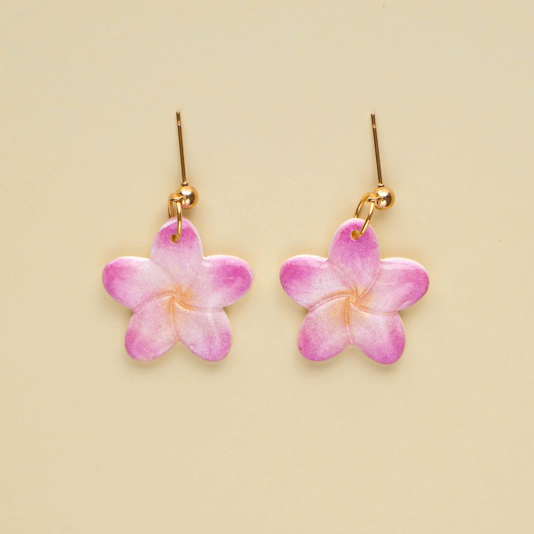 Pendientes Plumeria Rosa