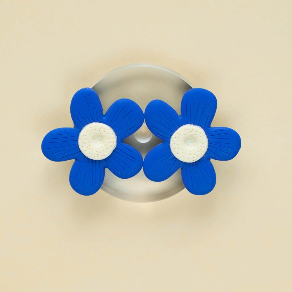 Pendientes Bloom Azul Brillante